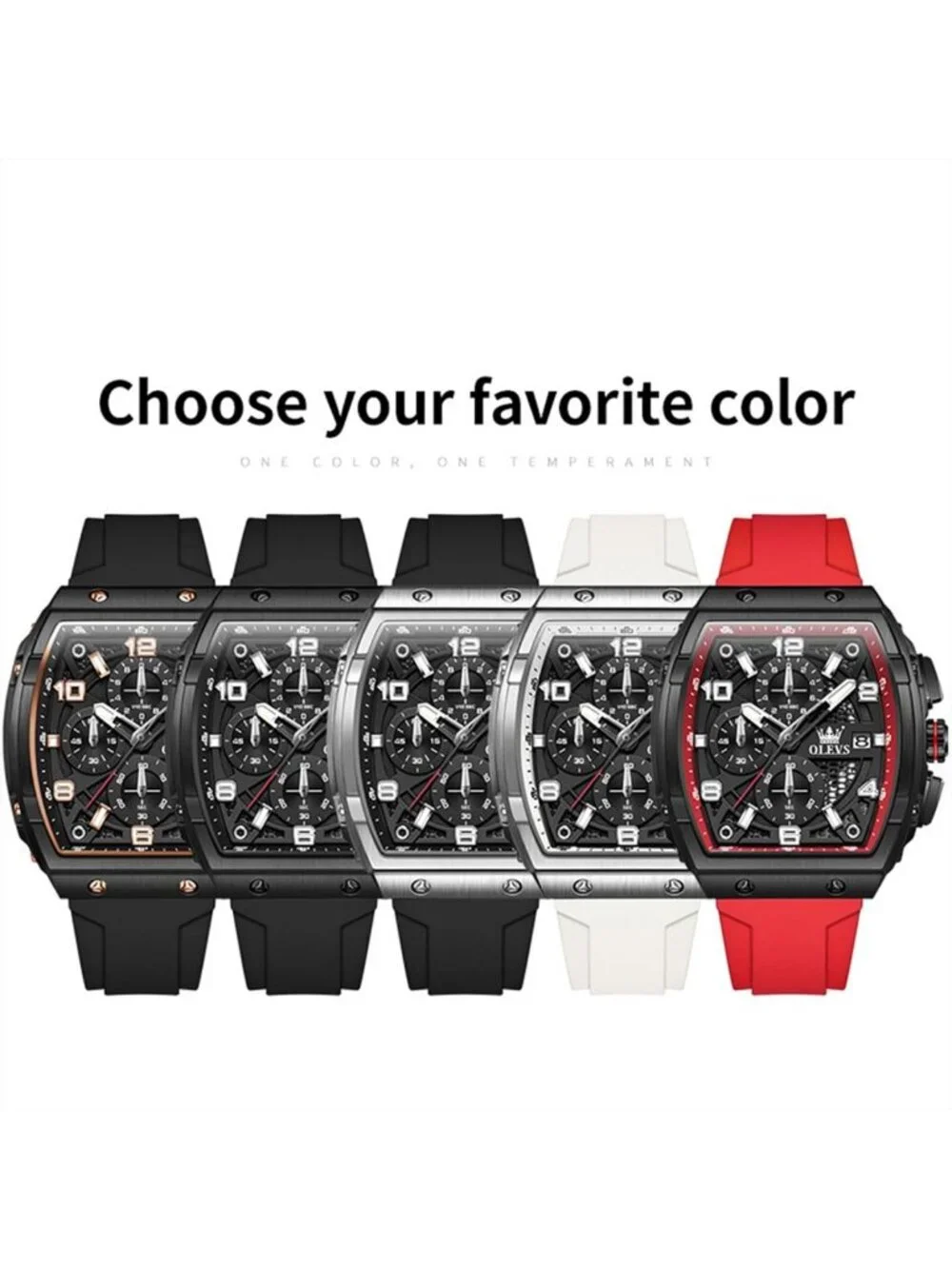 Luxury Large Face Men's Chronograph Watch | Waterproof Silicone Strap Gift Idea